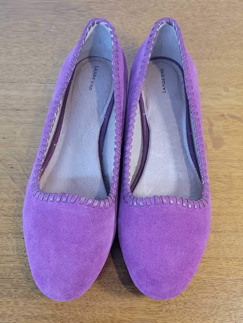 Lands' End Purple Suede Whipstitch Flats Womens Size 6½B - Picture 2 of 16